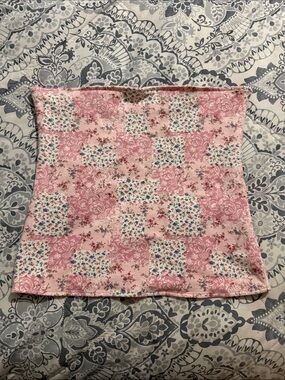 Hollister Pink Floral Patchwork Strapless Tube Top